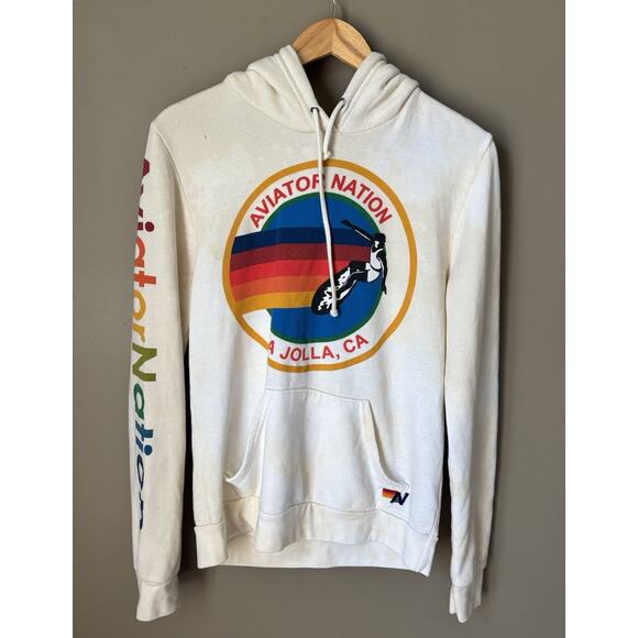 Aviator Nation USA Adult M La Jolla Pullover Hoodie Kangaroo Pocket - Picture 1 of 9